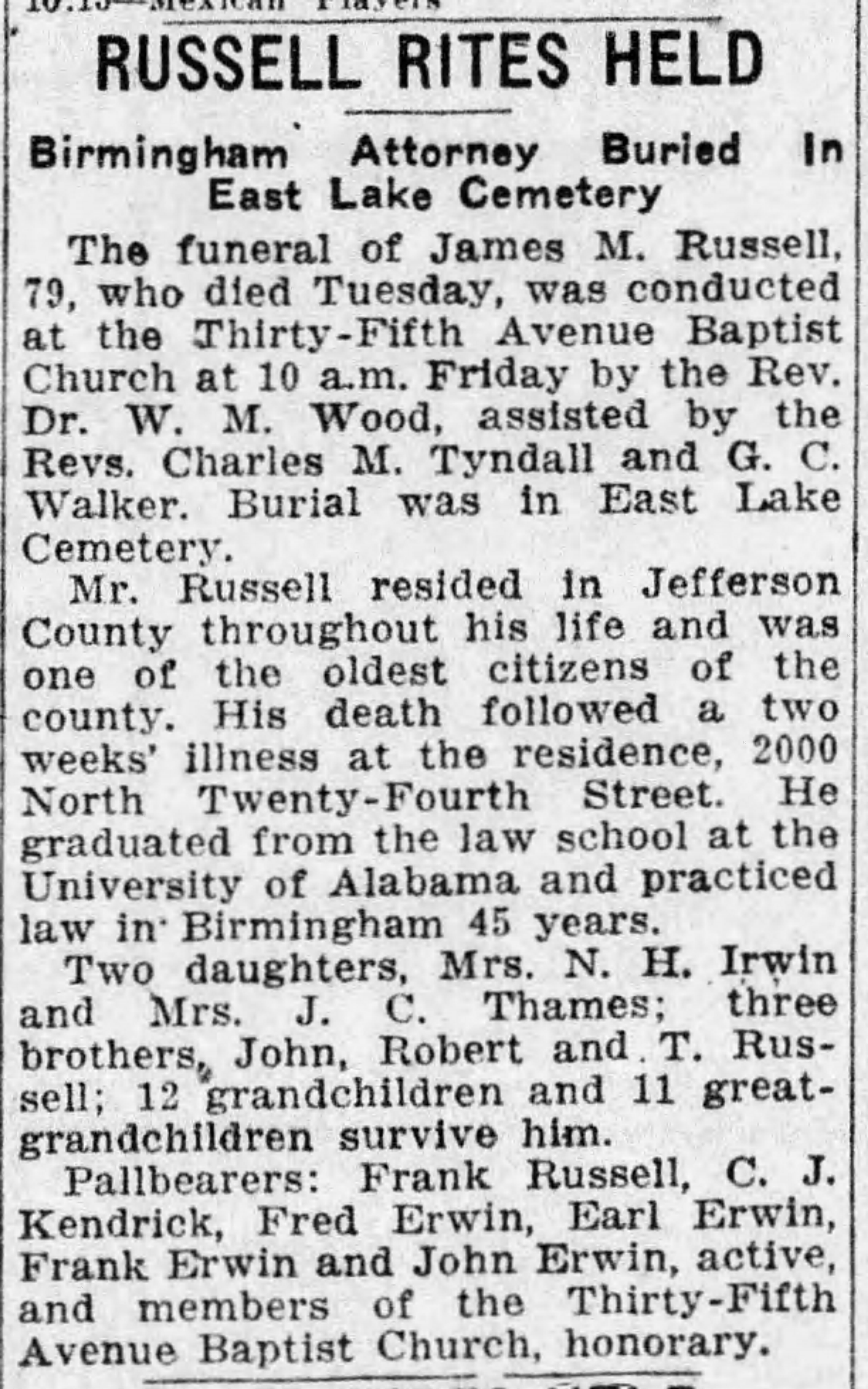 James M. Russell obituary